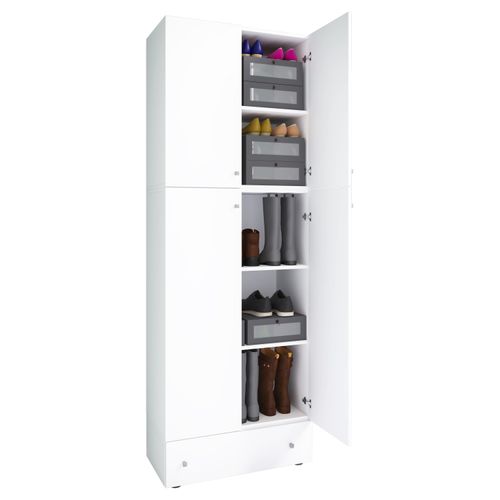 Schuhschrank VCM "XXL Schuhschrank Kleiderschrank Schrank Lona 5f S", weiß, B:70cm T:39cm, Obermaterial: 100% Holz Wood., Schränke, Schuhschrank