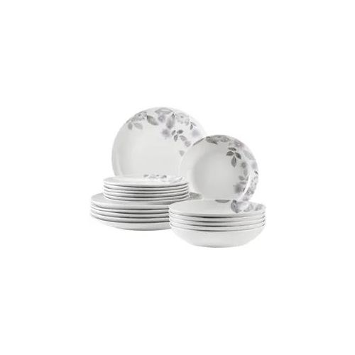 Tafelservice MÄSER "Sono", weiß, 18 tlg., Porzellan, Geschirr-Sets, Tafelservice, Teller Set