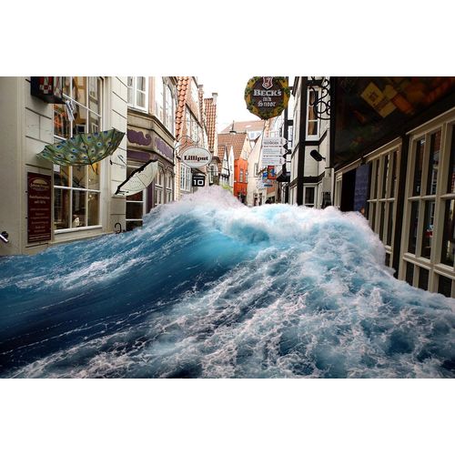 Fototapete PAPERMOON "Überschwemmste Straße", bunt, B:5m L:2,8m, Vlies, Tapeten