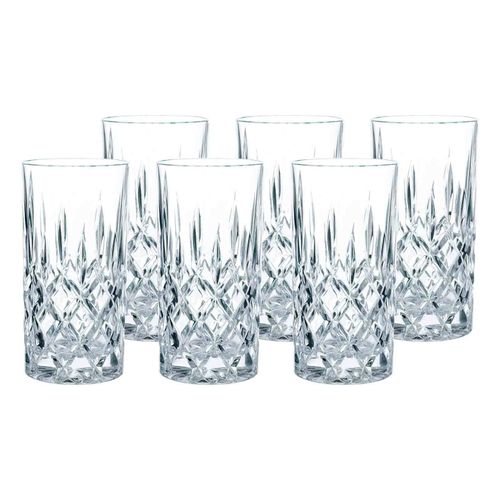 Longdrinkglas NACHTMANN "Longdrinkgläser Noblesse 375 ml 6er Set transparent", bunt (transparent), Glas, Trinkgefäße