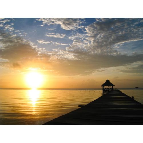 Fototapete PAPERMOON "Sunburst over Belize", bunt, B:3,5m L:2,6m, Vlies, Tapeten