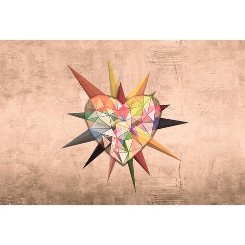 Fototapete ARCHITECTS PAPER "Atelier 47 Heart Star 2", bunt (rosa, gelb, rot), B:4m L:2,7m, Vlies, Tapeten, Vlies, Wand, Schräge, Decke