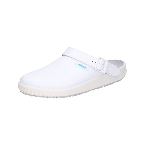 Pantolette ABEBA "Clog", Damen, Gr. 44, weiß, Obermaterial: 100% Rindsleder Leather cow., Schuhe Pantolette