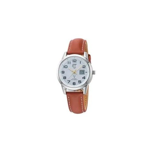 Funkuhr ETT "Gobi Lady", braun (cognacfarben), Armbanduhren, Damen, Funkuhr, Armbanduhr, Damenuhr, Solar, Datum, Lederarmband
