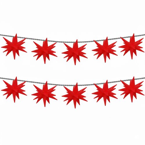MY HOME LED-Lichterkette "Elvya", rot, Flammen 10 Stk., Kabellänge 3m, Lichterketten, 3D 10er Sternenlichterkette, Sterne, Lichterkette, 4,5 m beleuchtet, LED-Lichterkette