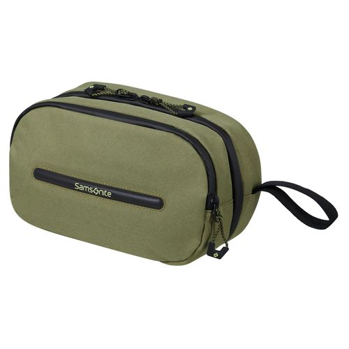 Kulturbeutel SAMSONITE "ECODIVER", Damen, Gr. B/H/T: 26cm x 16cm x 13cm, grün (waxed wasabi), Polyester, Taschen Kulturbeutel, Kulturtasche Toilet Kit