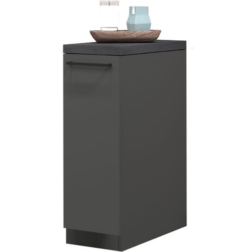 Apothekerschrank KOCHSTATION "KS-Sole,Apothekerkommode", schwarz (anthrazit, anthrazit, schiefer), B:30cm H:85cm T:60cm, Schränke, Apothekerschrank, Breite/Höhe 30/85 cm, Anbau-und Unterbau möglich