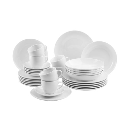 Kombiservice MÄSER "Barca", weiß, 30, Geschirr-Sets, Kombiservice