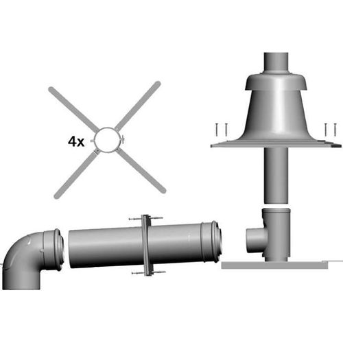 Wolf Anschluss-Set DN80/125 - C93x DN80 im Schacht, Abdeckung PP