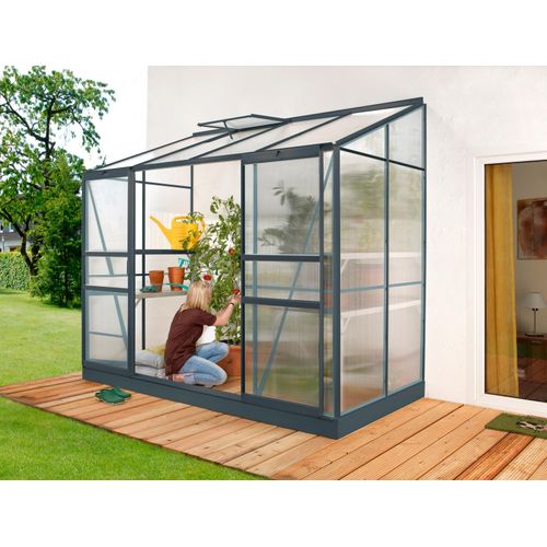 Anlehngewächshaus VITAVIA "Styx 3300", schwarz, B:255cm T:132cm, Gewächshäuser, Anlehngewächshaus