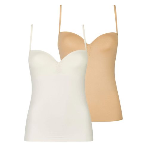 BH-Hemd NINA VON C. "2er Pack BH Hemdchen Secret", Damen, Gr. 80, Cup C, bunt (caramel champagner), Obermaterial: 95% Polyamid PA. 5% Elasthan EL., BHs BH-Hemd