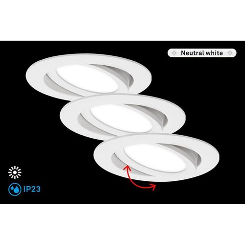 BRILONER LEUCHTEN LED Einbauleuchte "FLAT IN", weiß (weiß, neutral), Leuchten, LED Einbauleuchte
