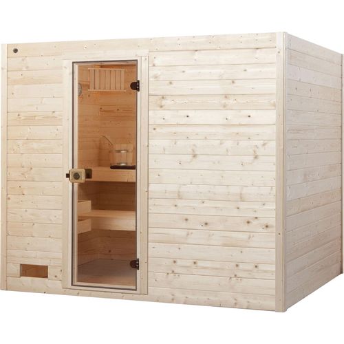 Sauna WEKA "Valida", beige (natur), Saunaofen, integrierte Steuerung, 9 kW, Saunen, Sauna, 9 kW-Ofen mit integrierter Steuerung