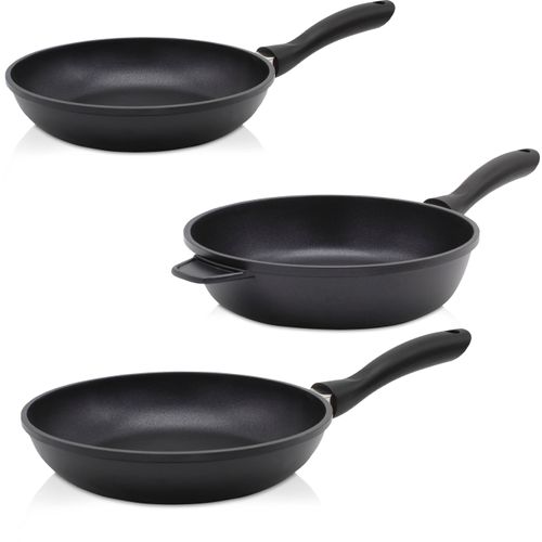 Pfannen-Set KRÜGER "Aluguss Pfannenset LEIPZIG, 3 tlg.", schwarz, Ø:28cm, Pfannen, Pfannen-Set, hochwertige Antihaft-Versiegelung