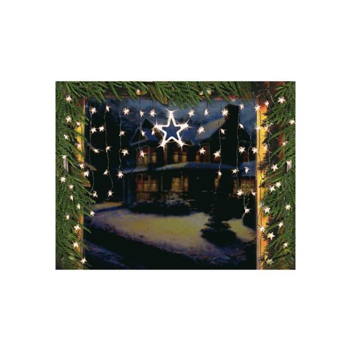 LED Lichtervorhang Sternenvorhang Lichterkette Sterne Deko ~ 1 großer, 70 kleine Sterne
