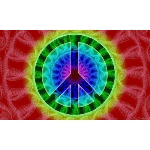 Fototapete PAPERMOON "Psychedelisches Friedenszeichen", bunt, B:4m L:2,6m, Vlies, Tapeten