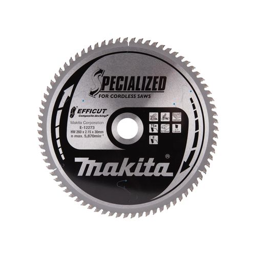 MakitaSägeblatt 260x2,15x30, 75Z EFFICUT WPC/Holz (E-12273)