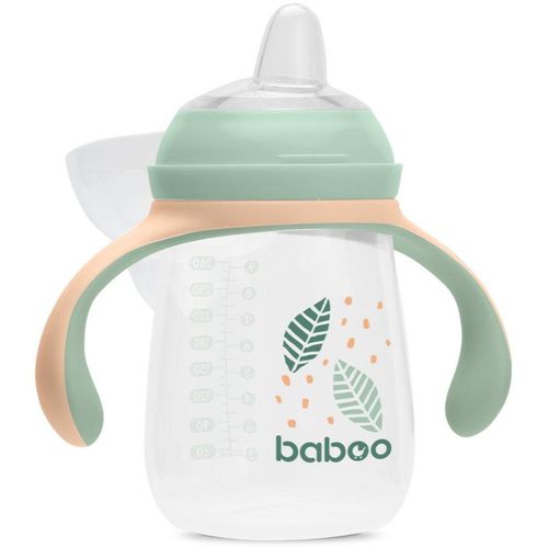 Baboo Cup with Silicone Spout Kop met handvaten Peachy Keen 6m+ 260 ml