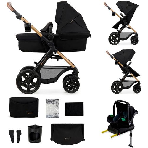 Kombi-Kinderwagen KINDERKRAFT "MOOV 2 4in1 EVA", Kinder, schwarz, Stahl, Kinderwagen, mit EVA-Rädern