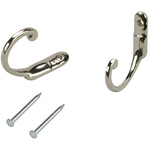 Zierhaken LIEDECO, grau (nickelfarben), Metall, Haken, für Vorhänge