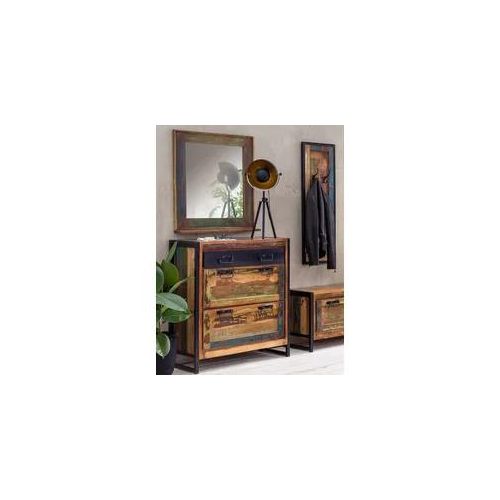 Schuhkommode SIT "Vintage Schuhkommode aus recyceltem Altholz", bunt (natur, bunt), B:80cm H:96cm T:40cm, Massivholz, Recyceltes Altholz, Sideboards, Schuhkommode, Schuhkommode für 12 Paar Schuhe