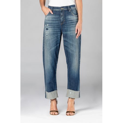 Straight-Jeans JOOP JEANS "Maike", Damen, Gr. 30, N-Gr, navy, Denim/Jeans, Obermaterial: 100% Baumwolle, straight fit lang, Jeans Straight-Jeans, im Destroyed-Look, in leichtem Sommer-Denimstoff