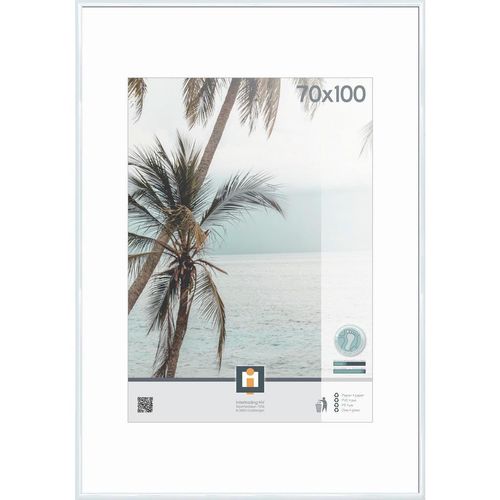 Bilderrahmen , Weiss , Kunststoff, Glas , rechteckig , 70x100 cm , Bilder & Rahmen, Bilderrahmen, Bilder - & Fotorahmen