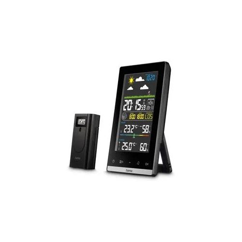 Wetterstation HAMA "Wetterstation Funk mit Außensensor (digital, Vorhersage)", schwarz, Wetterstationen, Kinder, (innen und außen)