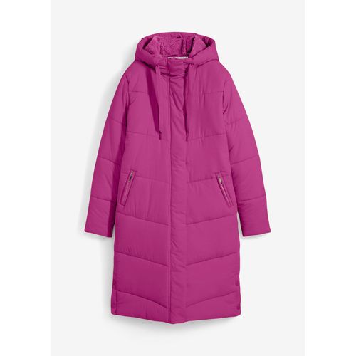 bonprix Steppmantel mit Teddyfutter in der Kapuze, lila, Gr.44, Modisch gesteppter Mantel mit Kapuze aus Teddyfutter