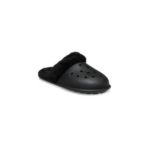 Pantoffel CROCS "Classic Fuzz Scuff", Damen, Gr. 39, schwarz, CrosliteTM, Schuhe, Hausschuh, Clog mit Warmfutter