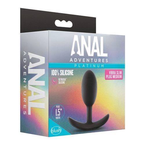 Anal Adventures - Vibra Slim Plug, 10,1 cm