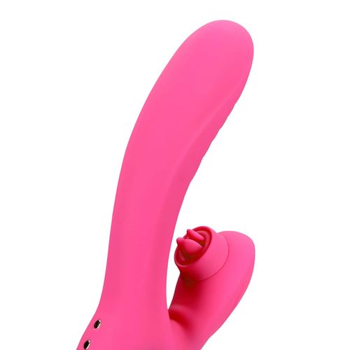 Tongue Flickering and Heating Rabbit Vibrator, 19 cm