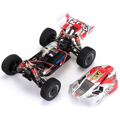 Rot Wltoys 144001 1/14 2.4G 4WD Hochgeschwindigkeits-RC-RC-Fahrzeugmodelle 60 km / h