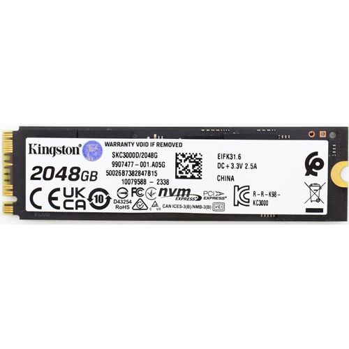 Kingston KC3000 PCIe 4.0 NVMe M.2 SSD 2TB Hochleistungsspeicher