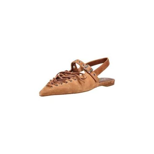 Ballerina JEFFREY CAMPBELL "Jeffrey Campbell Ballerinas Leder", Damen, Gr. 41, tan, Leder, Schuhe Ballerina