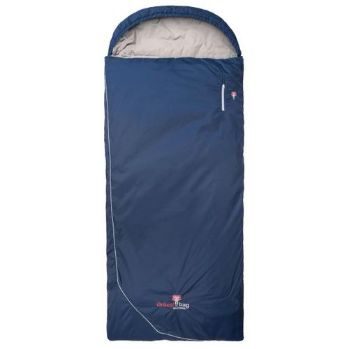 Grüezi Bag - Wolle Camp Comfort XXL - Kunstfaserschlafsack Gr bis 191 cm Körpergröße Zip: Right Blau