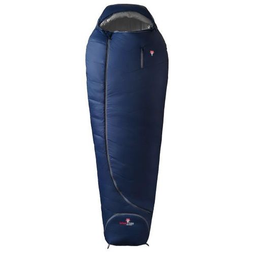 Grüezi Bag - Wolle Zero - Daunenschlafsack Gr bis 185 cm Körpergröße Zip: Reverse-J Blau