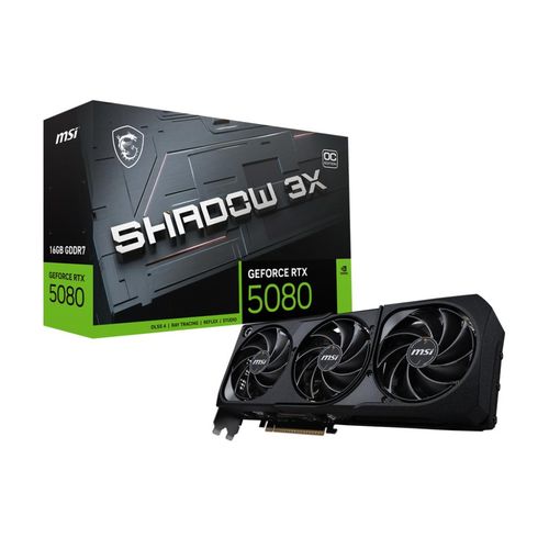 MSI GEFORCE RTX 5080 SHADOW 3X OC 16GB GDDR7 Reflex 2 RTX AI DLSS4 Bulk Reacondicionado