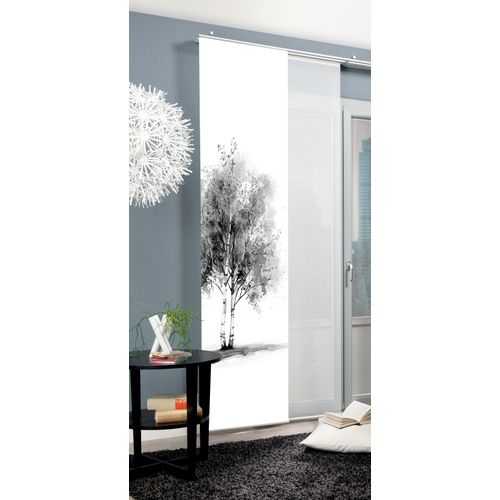 Schiebegardine HOME WOHNIDEEN "TREE" Gr. 1, grau, B:60cm H:245cm, Polyester, Gardinen, Schiebegardine, Schiebewand Seidenoptik, Digitaldruck