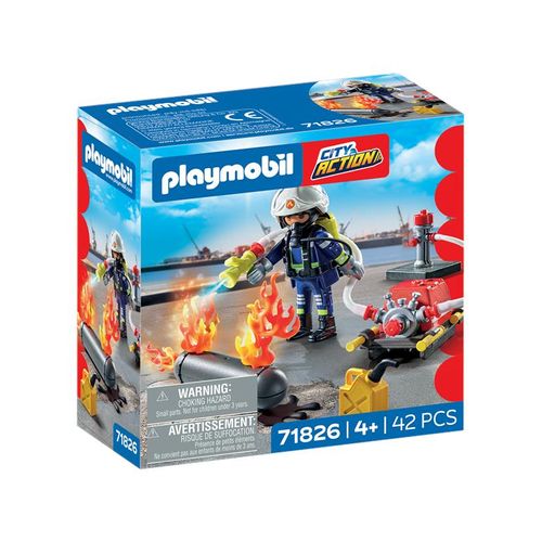 Playmobil Feuerwehrmann mit Wasserpumpe