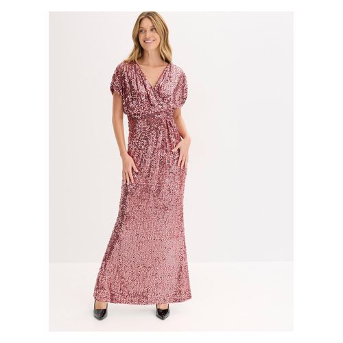 bonprix Paillettenkleid, lila, Gr.38, Modern und feminin: Abendkleid mit oversized Oberteil und All Over-Paillettenstickerei