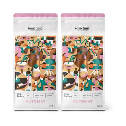 sometime - Festa Italiana Caffè Crema - 2 x 1 kg Ganze Bohne - Intensität: 6/6