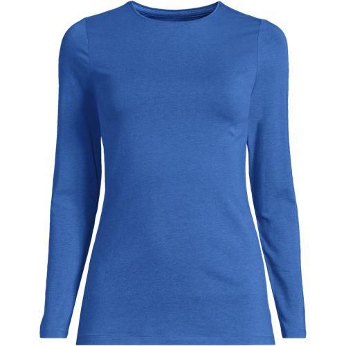 Shirt aus Baumwolle/Modal-Mix mit Rundausschnitt, Damen,  Blau, Elasthan/Baumwolle Modal, by Lands' End