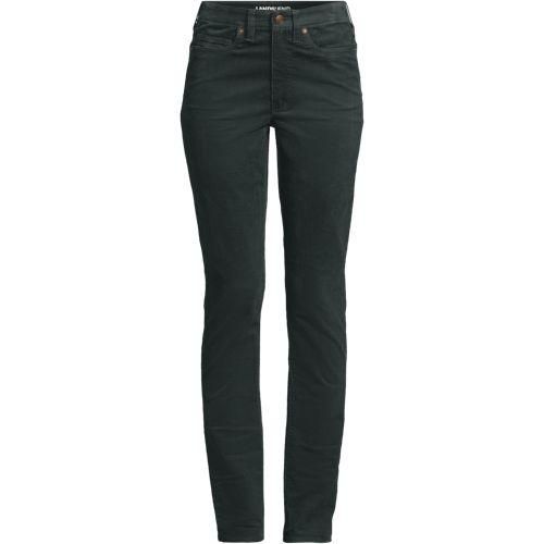 Straight Fit Cordhose Mid Waist, Damen,  Grün, Baumwoll-Mischung, by Lands' End