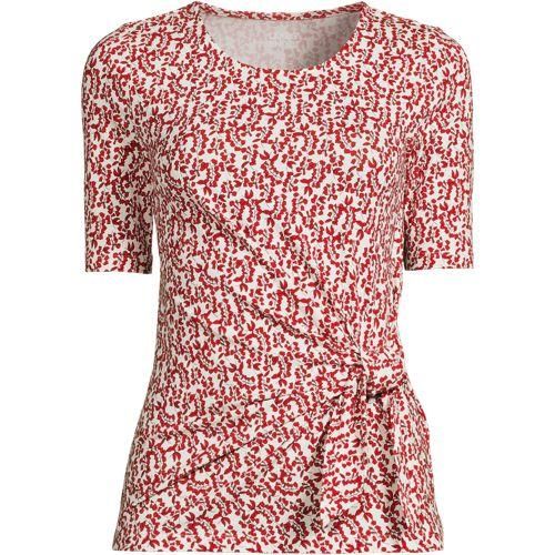 Baumwolle/Modal-Shirt mit Bindeschleife, Damen,  Orange, Baumwolle Modal, by Lands' End