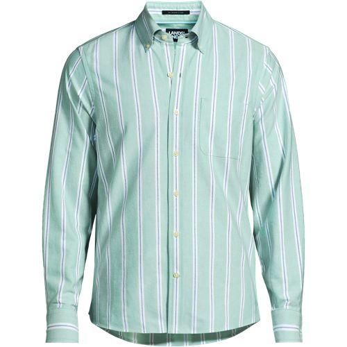 Langarm-Oxfordhemd, Classic Fit, Herren,  Grün, Baumwolle, by Lands' End