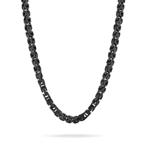 Königskette FYNCH-HATTON "Schmuck Geschenk Edelstahl Halskette The King Chain", schwarz, Halsketten, Herren, Edelstahl, L: 55 B: 5mm, Königskette, B:5mm