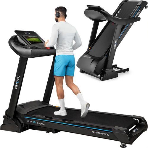 Gymtek® Laufband für Zuhause, Walking Pad, Treadmill - bis 150 kg, 20 km/h - Klappbar, 12 Trainingsprogramme, LCD-Display - Fitness, Home Gym