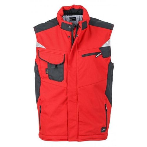 James and Nicholson - "Craftsmen" Weste Softshell für Herren/Damen Uni LT5635 (5XL) (Rot/Schwarz)