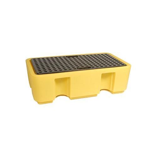 Palette / Auffangpalette für die Lagerung von 250l Fässern, abnehmbarer Gitterrost, mit Gabelstapler handhabbar, 100% PE, 100%